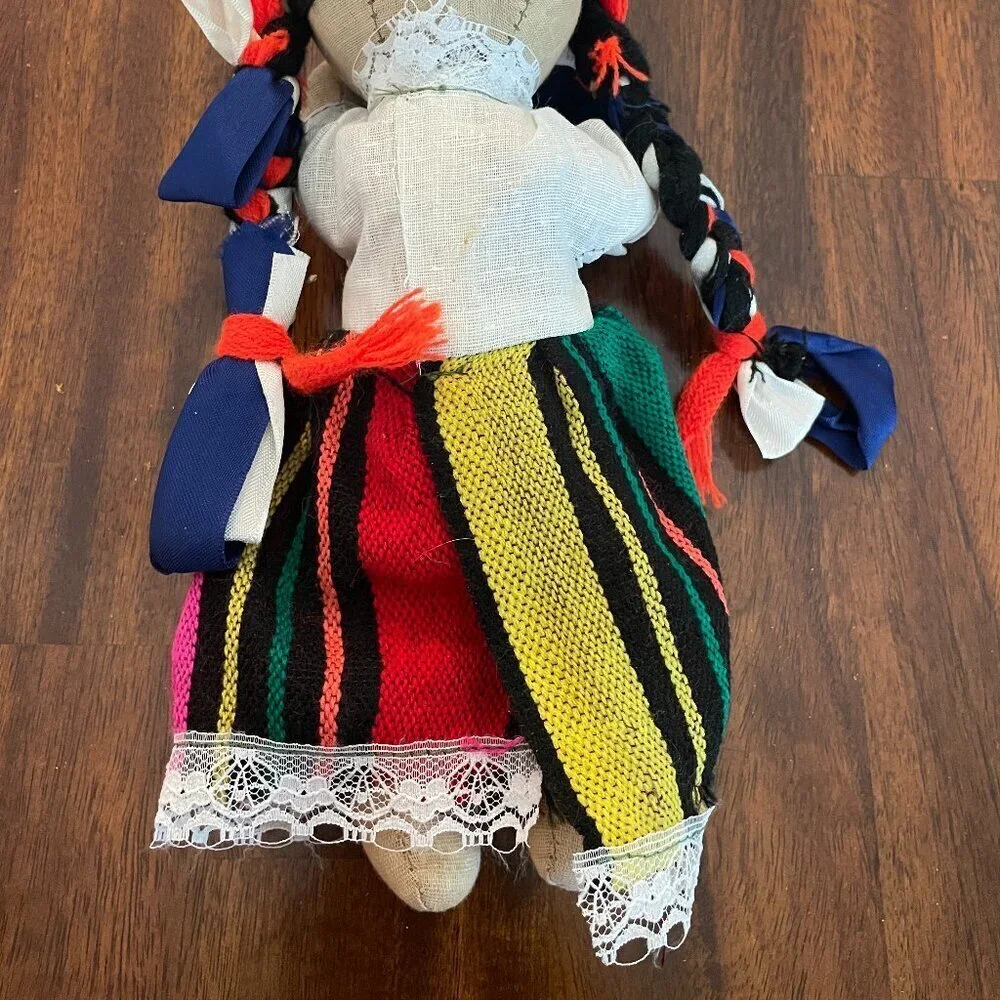 Handmade Mexican Folk Art Cloth Fabric Rag Doll 10